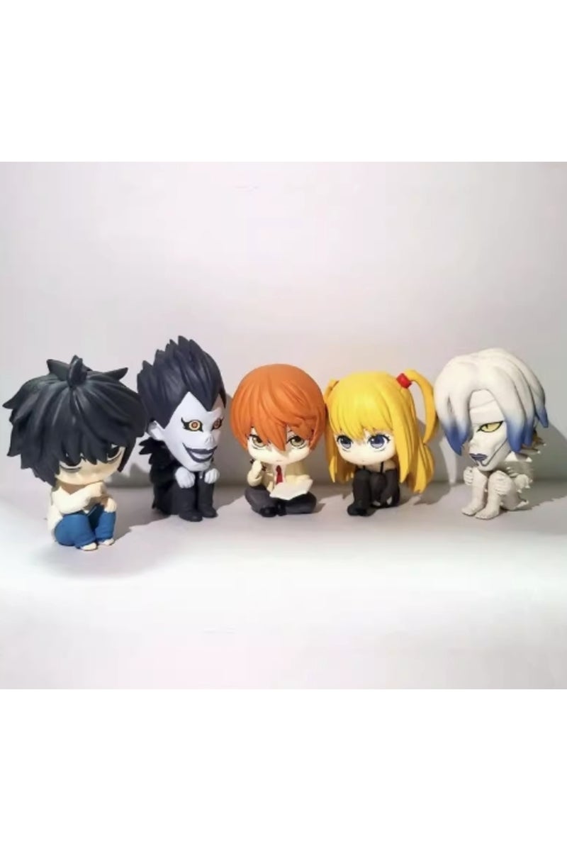 no box 01 5pcs/set Anime Death Note Rem Ryuk Light Yagami L Misa Amane Cute Model Toys 5cm