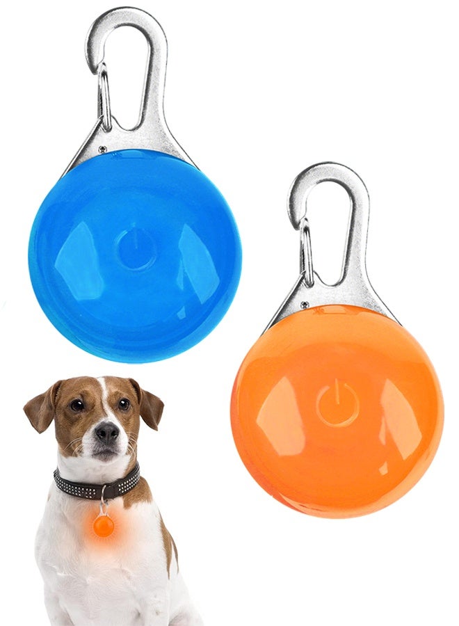 قطعتان من مصابيح LED لطوق الكلاب، علامة أطواق الكلاب المضيئة، ضوء علامة LED للكلاب بمشبك لطوق الكلاب، 3 أوضاع إضاءة للكلاب للمشي الليلي والتخييم - Image 1