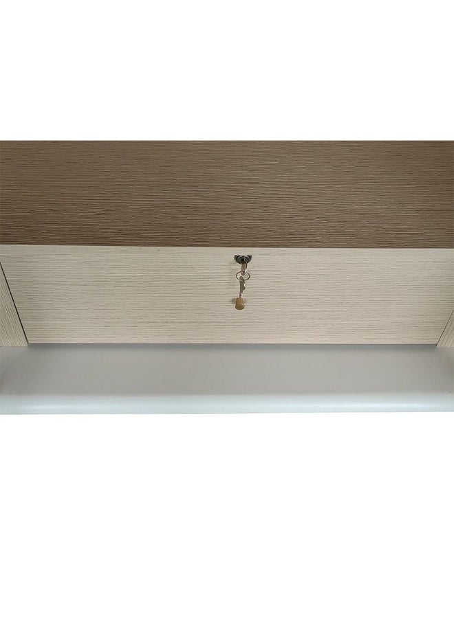 DANUBE HOME Brita 6 Door Wardrobe 2 Glass Doors Extra Sturdy Closet Clothes Storage Cupboard Modern Design Space Saving Swing Door Cabinet For Bedroom L241.7Xw59Xh220Cm - Beige/White Oak  - Image 5