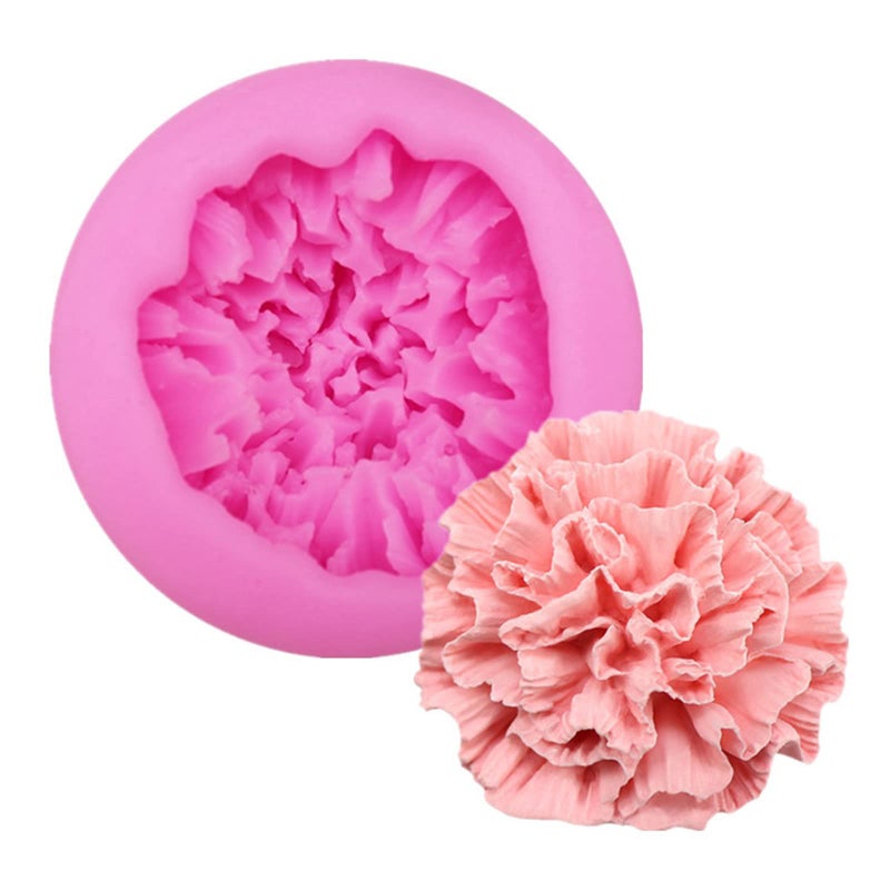 Carnation Flower Silicone Mold for Fondant Chocolate Candy Cake Decorating Candle Soap Baking Pastry Polymer Clay