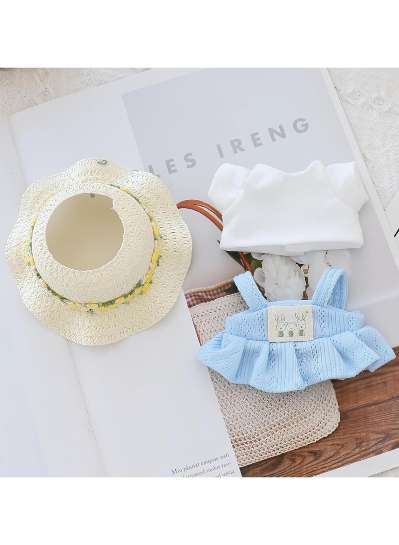 general Labubu Clothes, Labubu Doll Accessories, Labubu Clothing Set 3 Pieces for 15 & 17cm Dolls, Hair Clip Hat Clothes for Labubu Keychain - Image 3