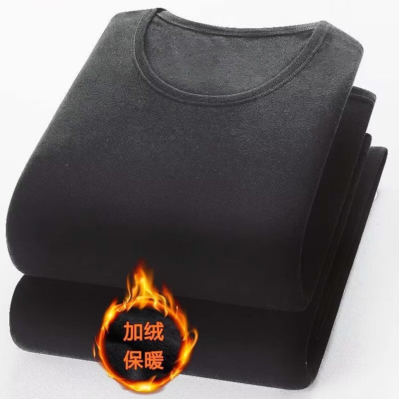 Men'S Double-Sided Brushed Thermal Base Layer Shirt Classic Versatile Warm Slim Comfortable Base T-Shirt - Image 2