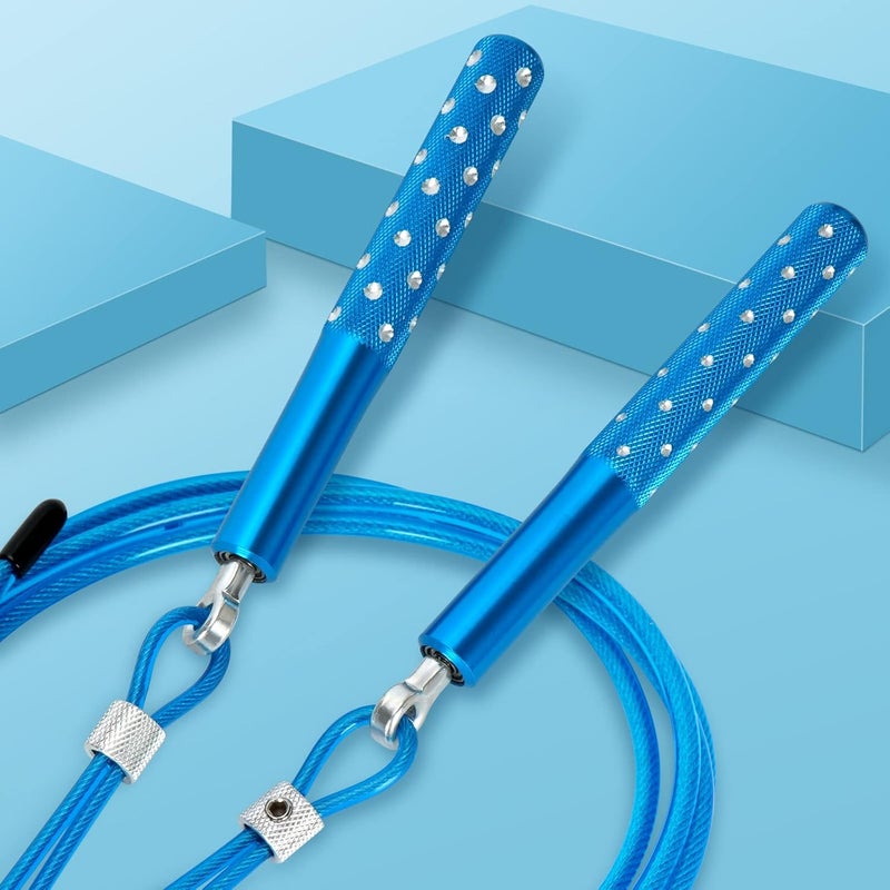 Wastou Jump Rope, Speed Jumping Rope for Training Fitness Exercise, Adjustable Adults Workout Skipping Rope for Men, Women, Kids, Girls - Image 2