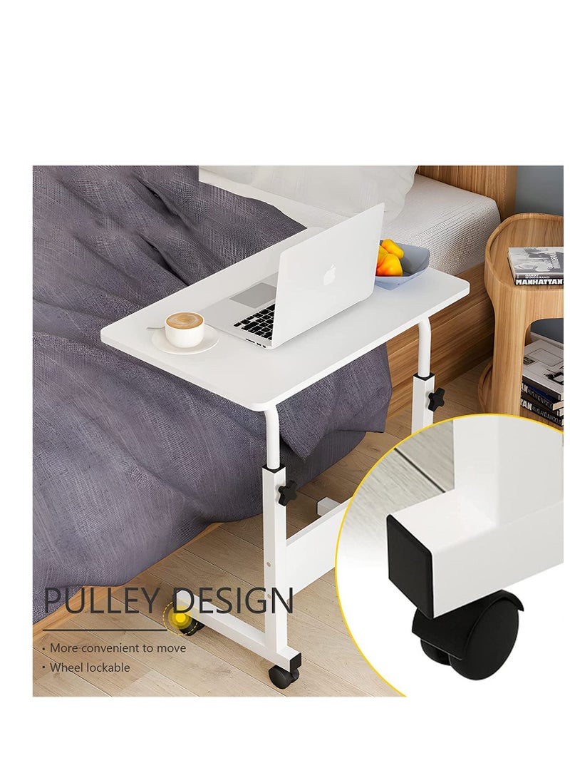 ZUIHAO Moveable Home Office Desk 80x40cm PC Notebook Standing Laptop Cart End Side Table with Wheels - Image 5