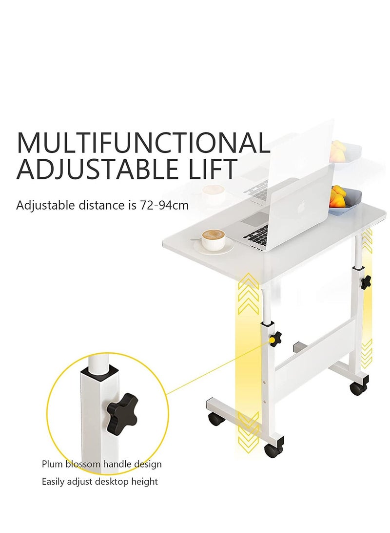 ZUIHAO Moveable Home Office Desk 80x40cm PC Notebook Standing Laptop Cart End Side Table with Wheels - Image 2