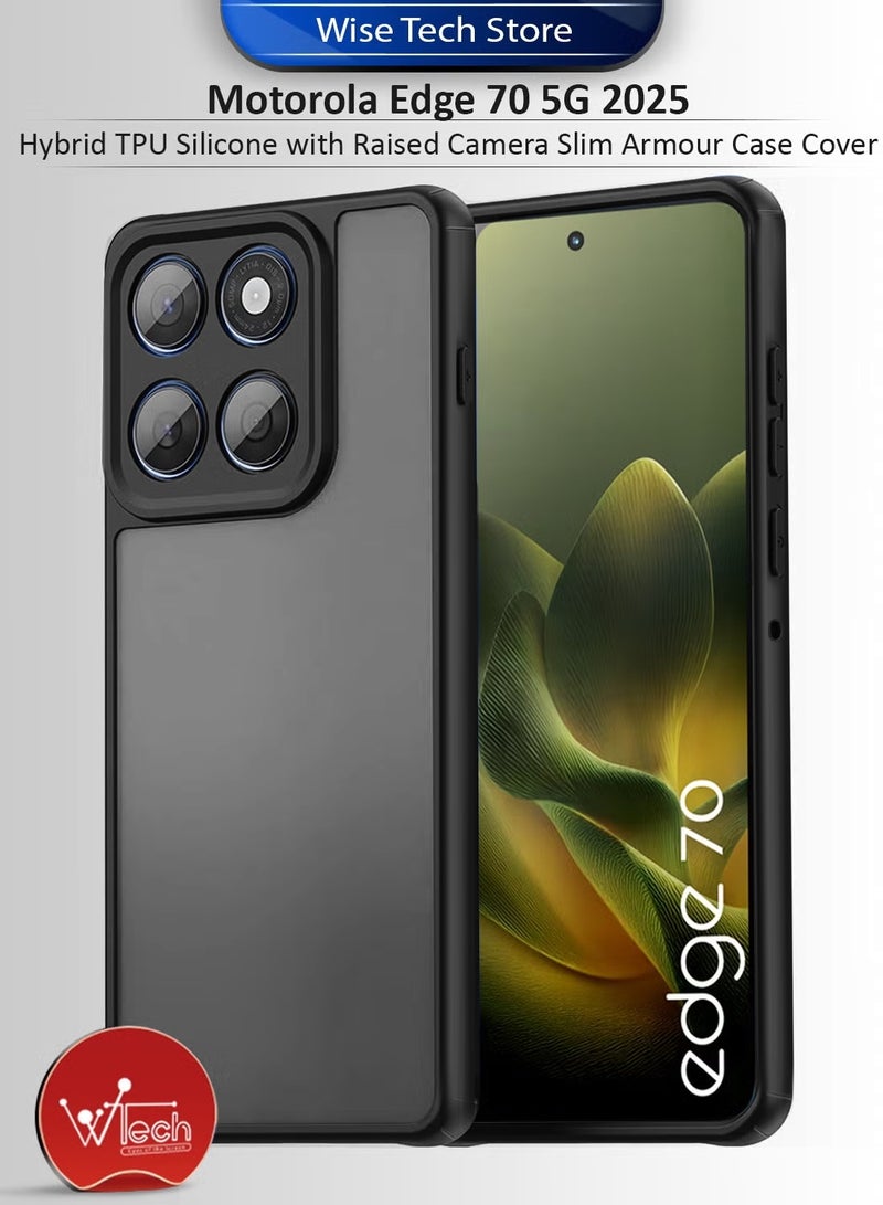 Wtech Motorola Edge 70 5G 2025 Hybrid TPU Silicone with Raised Camera Slim Armour Case Cover (MCAPSA) - Clear/Black