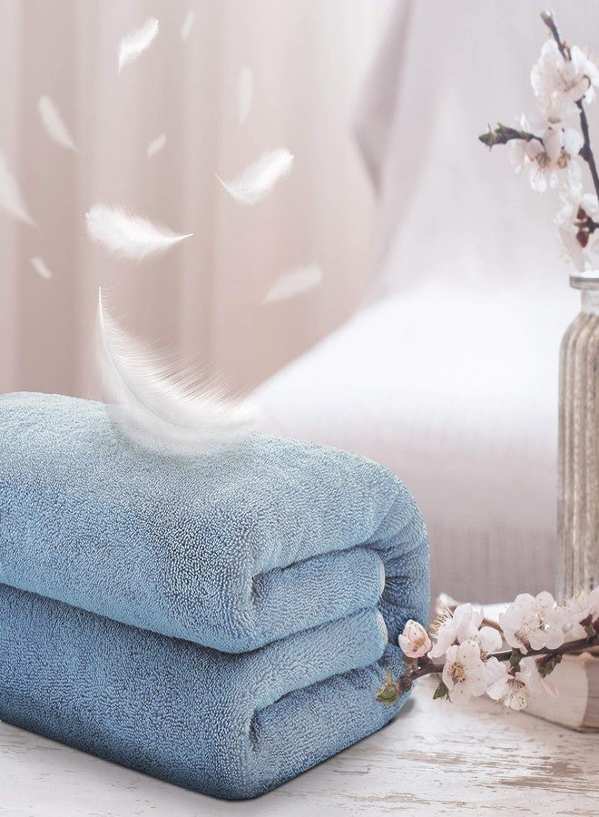 QUICK DRY Fluffy Bath Towel for Babies & Kids | Super Soft, High Absorbent Towel for Newborn & Toddlers - 70 CM x 90 CM (Light Blue) - Image 2