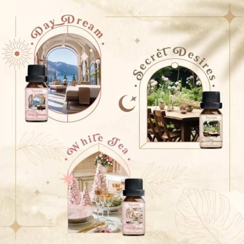 Hotel Fragrance Oil Essential Oils Gift Set Diffuser Oils Scented Oils for Soaps Candle Making - The Hotel Santal My Way Day Dream Secret Desires White Tea - Image 4