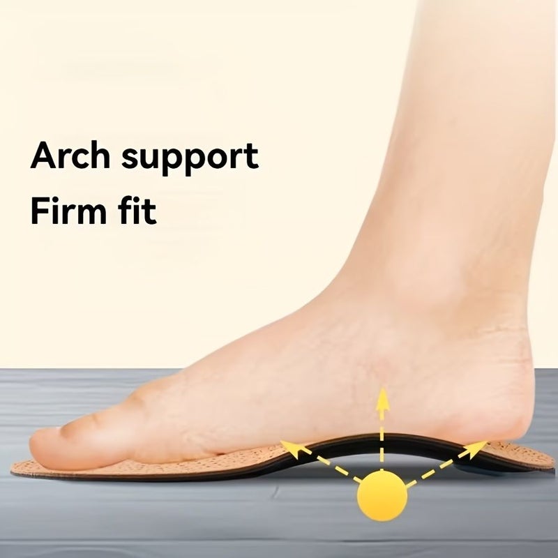 1 Pair Cowhide Arch Insoles Coffee Color With Heel Cushion Air Pads Comfortable Support Breathable Odor Resistant Unisex Long Lasting Casual Shoes Insert EU39 40 - Image 5