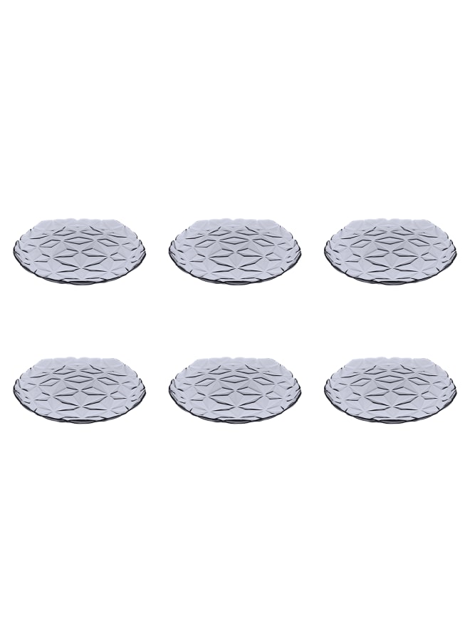 باساباتشي Estrella Glass Dinner Plate 6 Pieces -28cm - Grey grey 28cm - Image 1