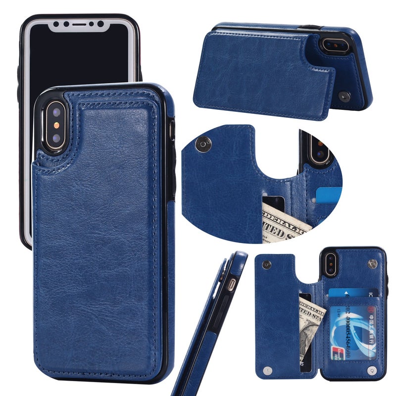 Business Leather Flip Case with Card Slot for iPhone 17 Pro - Crazy Horse Texture, Magnetic Stand, Drop Protection