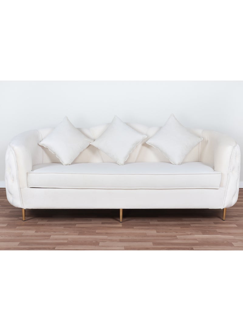 هوم فيو طقم لغرفه المعيشه أنيق مريح مع تصميم فاخر 5 قطع - 10 مقاعد - 2 كنبه 3 أفراد - كنبه فردين - 2 كرسى فرد أبيض - Image 2