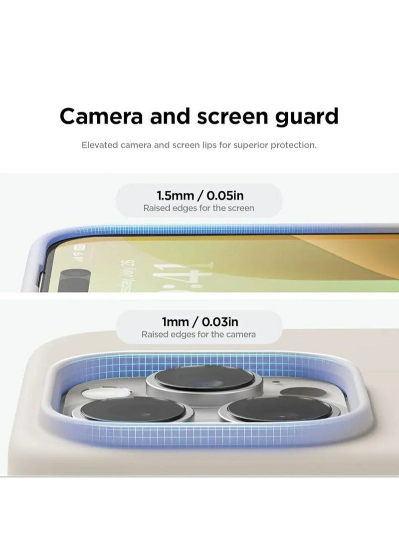 أكاليكس جراب سيليكون متوافق مع iPhone 16 Pro، جراب هاتف سيليكون سائل رفيع مع بطانة TPU ناعمة مقاومة للصدمات من 3 طبقات، (حجري) - Image 4