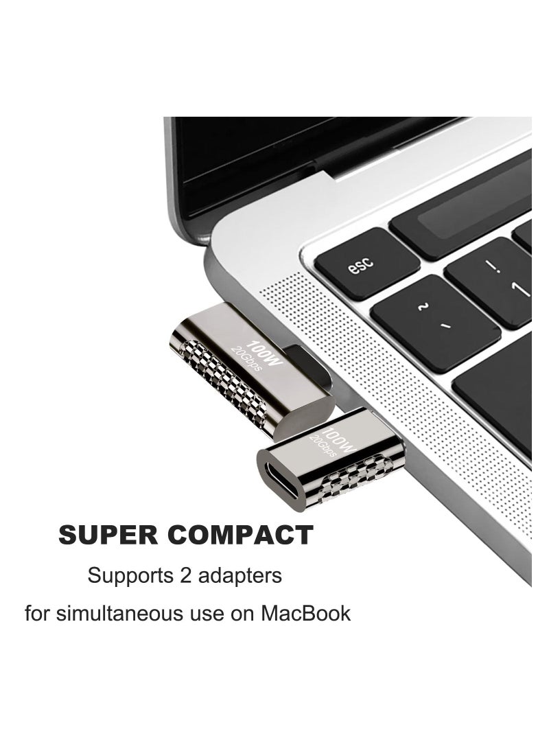 Excefore 100W USB C Adapter (5 Pack), Vertical Up&Down, Left&Right 90 Degree Angle USB Type C Male to Female 20Gbps Extender, Female to Female Coupler for Steam Deck, Switch, MacBook Pro, Laptop - Image 2