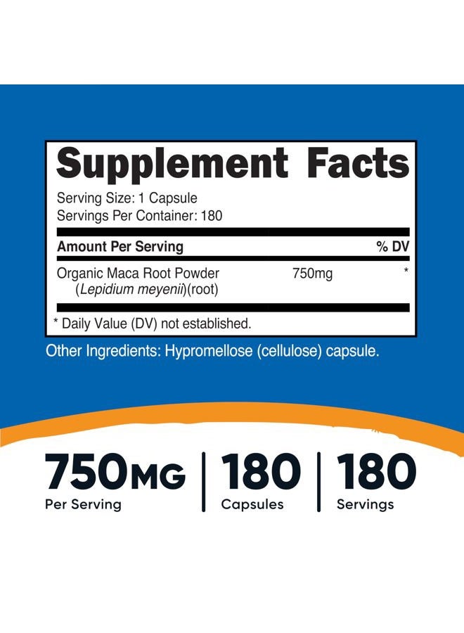 Nutricost جذر الماكا (Lepidium meyenii) 750 ملغ، 180 كبسولة، 180 حصة - Image 2