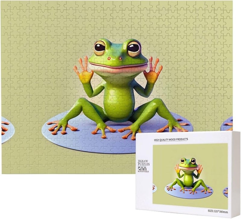 Phayah Funny Frog Doing Yoga 500 Piece Jigsaw Puzzle For Adults Home Decor 20 4 X 15 - Image 1