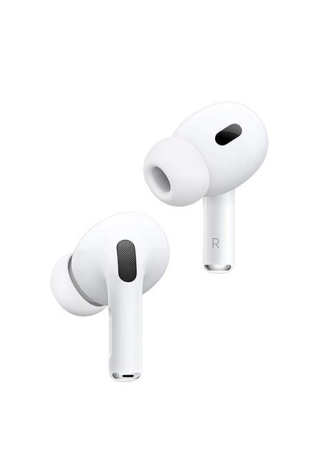 AirPods Pro 2 Wireless Earbuds, Bluetooth Headphones, Active Noise Cancellation, Hearing Aid Feature, Transparency, Personalized Spatial Audio, High-Fidelity Sound, H2 Chip, USB-C Charging White