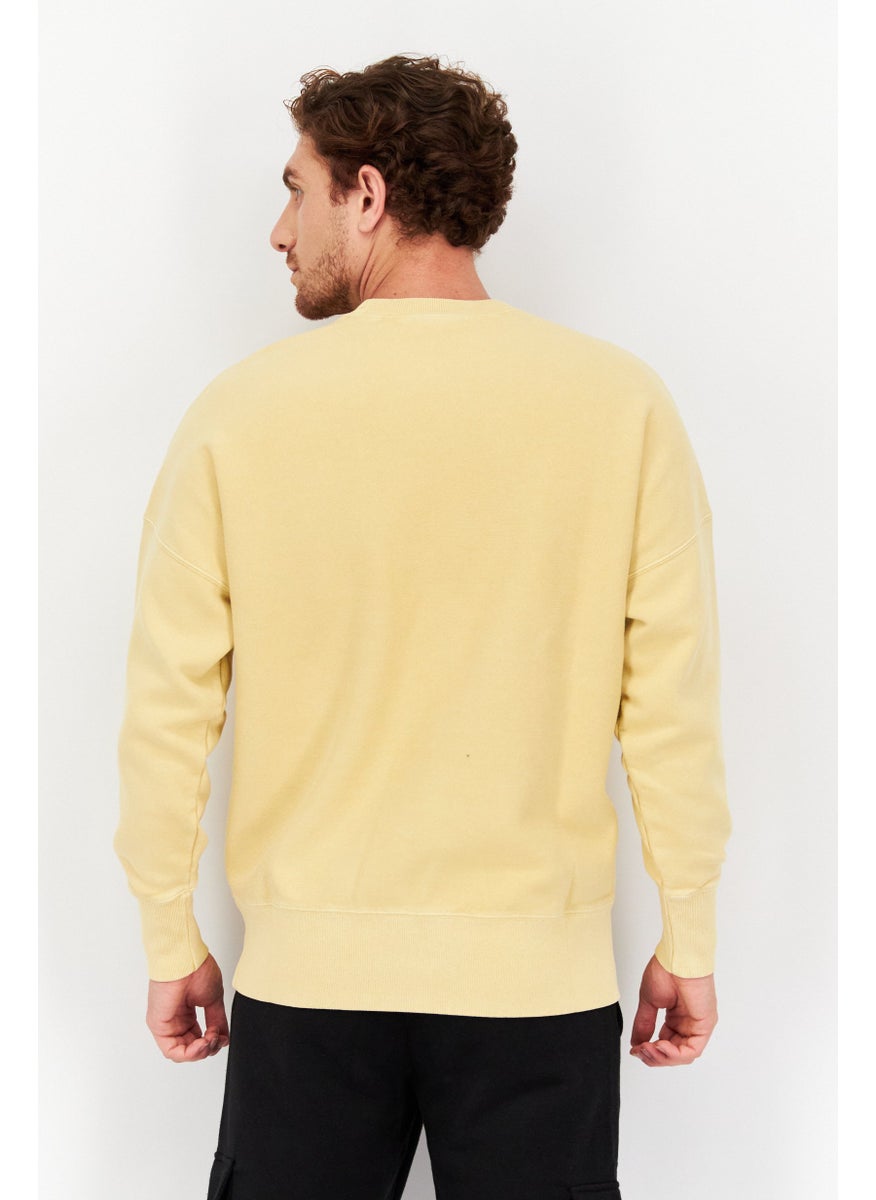 Champion Men Sportswear Fit Plain Training Sweatshirt, Yellow  - Image 2