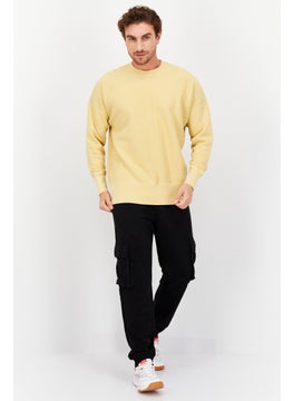 Champion Men Sportswear Fit Plain Training Sweatshirt, Yellow  - Image 3