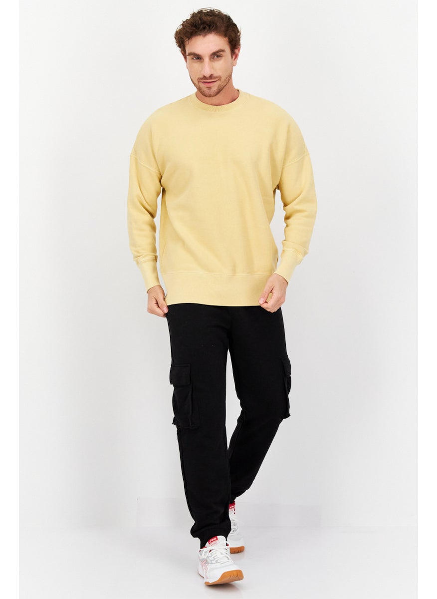 Champion Men Sportswear Fit Plain Training Sweatshirt, Yellow  - Image 3