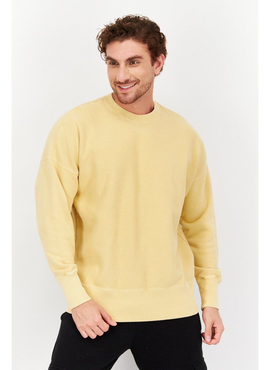 Champion Men Sportswear Fit Plain Training Sweatshirt, Yellow  - Image 1