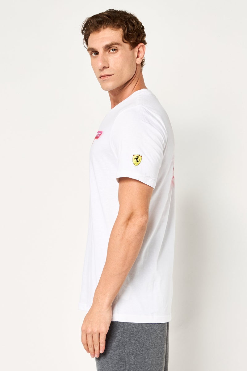 Puma x Scuderia Ferrari Singapore Men Sportswear Fit Short Sleeve Outdoor T-Shirt, White - Image 3