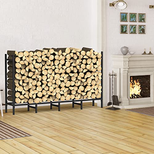 CADUKE Firewood Rack Outdoor with Cover 5.3ft Firewood Log Rack for Fireplace Wood Storage Fire Log Holder Indoors Adjustable Heavy Duty Fire Wood Rack Stand, Black Waterproof Oxford Fabric - Image 5