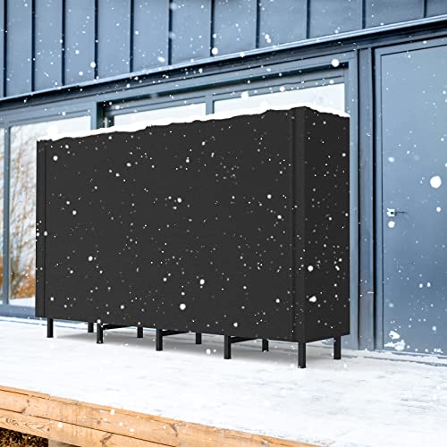 CADUKE Firewood Rack Outdoor with Cover 5.3ft Firewood Log Rack for Fireplace Wood Storage Fire Log Holder Indoors Adjustable Heavy Duty Fire Wood Rack Stand, Black Waterproof Oxford Fabric - Image 3