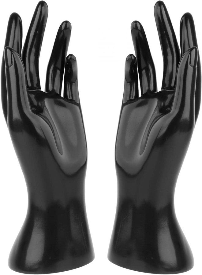 KODORIA 1 Pair Mannequin Hand Jewelry Display Holder Necklace Hand Model Ring Holder Jewelry Bracelet Ring Gloves Display Organizer Stand for Bangle Necklace Watch Decor - Black - Image 1