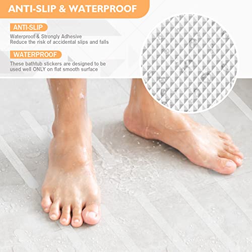 Nodirz Non Slip Bathtub Stickers, 24 PCS Shower Stickers for Safety Bathroom Tubs, Bathtub Non Slip Stickers and Adhesive Decals Scraper for Bath Tub, Shower Floor, Stairs, Ladders(Clear) - Image 2