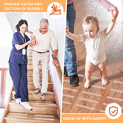 Nodirz Non Slip Bathtub Stickers, 24 PCS Shower Stickers for Safety Bathroom Tubs, Bathtub Non Slip Stickers and Adhesive Decals Scraper for Bath Tub, Shower Floor, Stairs, Ladders(Clear) - Image 5