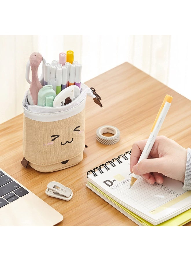 عام حافظة أقلام لطيفة، حافظة أقلام واقفة، حقيبة مكياج قابلة للسحب، حقيبة مكياج منبثقة، صندوق تخزين مكتبي، مناسبة للطالبات والنساء والبالغين. - Image 5