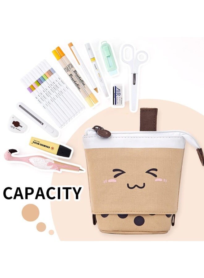 عام حافظة أقلام لطيفة، حافظة أقلام واقفة، حقيبة مكياج قابلة للسحب، حقيبة مكياج منبثقة، صندوق تخزين مكتبي، مناسبة للطالبات والنساء والبالغين. - Image 3