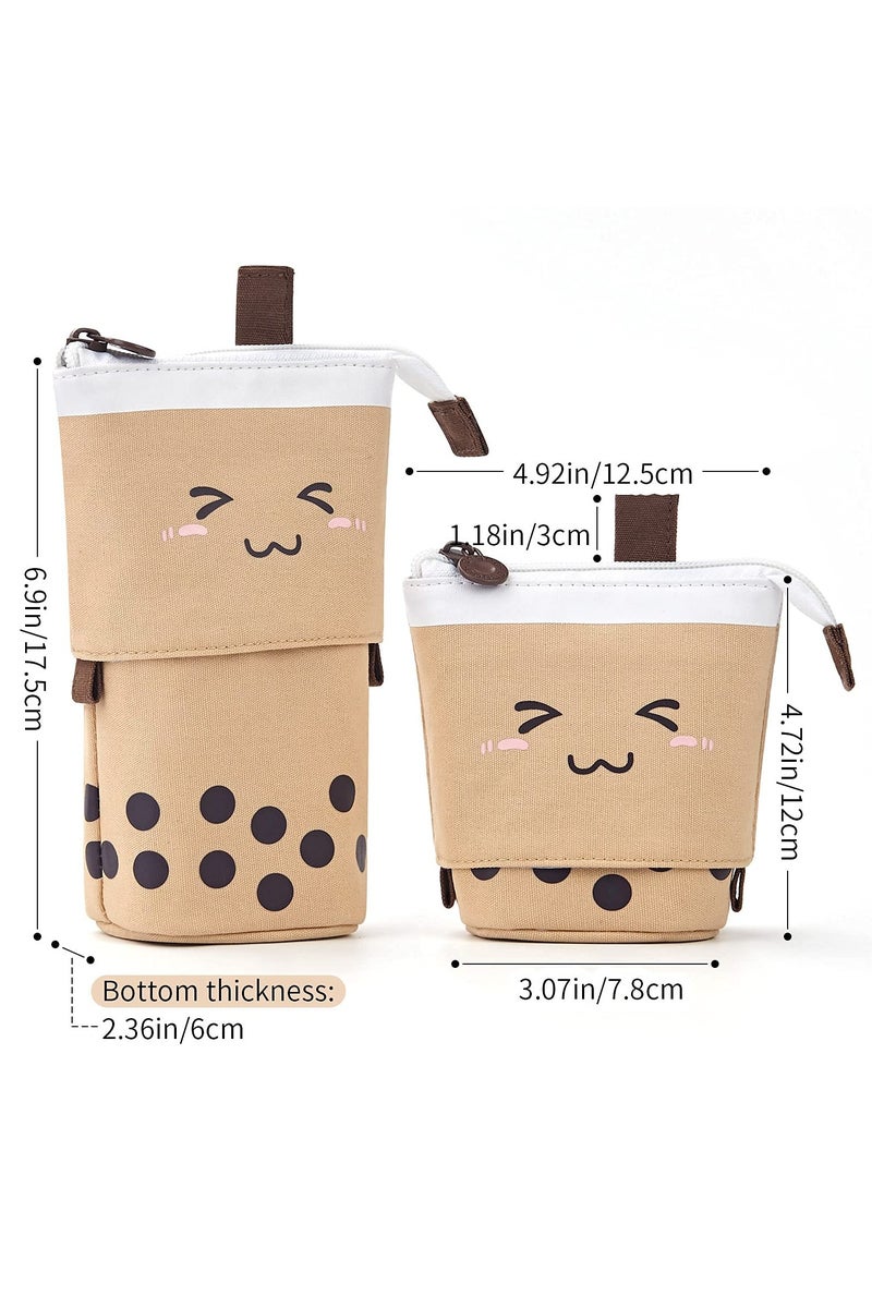 عام حافظة أقلام لطيفة، حافظة أقلام واقفة، حقيبة مكياج قابلة للسحب، حقيبة مكياج منبثقة، صندوق تخزين مكتبي، مناسبة للطالبات والنساء والبالغين. - Image 2