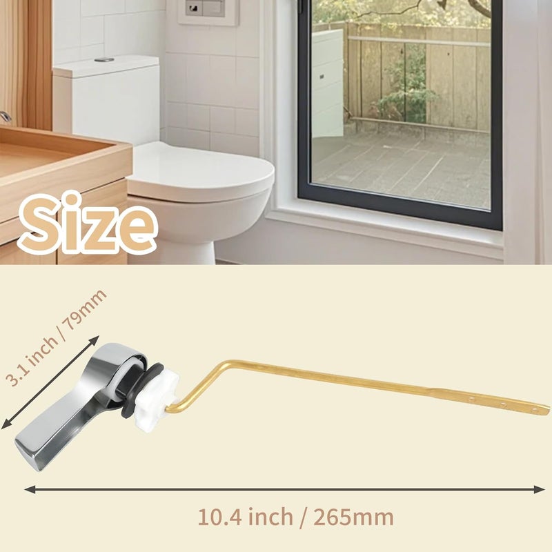 JAIMINI Universal Side Mount Toilet Handle Kit - Durable Brass Lever with Chrome Finish, Adjustable Arm & Stainless Steel Flapper Chain for Most Toilets - Image 4