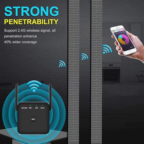 HIMALU WiFi Extender Signal Booster – Covers Up to 9860 Sq.ft and 60 Devices | 2.4GHz WiFi Repeater with Ethernet Port - Quick Setup and Long Range Wireless Internet Booster for Home - Image 4
