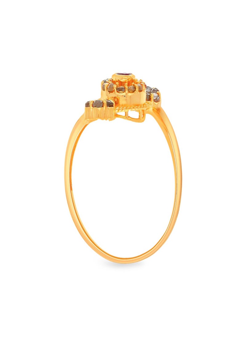 Malabar Gold and Diamonds - 22 Carat 916 Purity Yellow Gold Uncut Diamond Ring EGNPRE220RN1Y14 For Women - Image 1