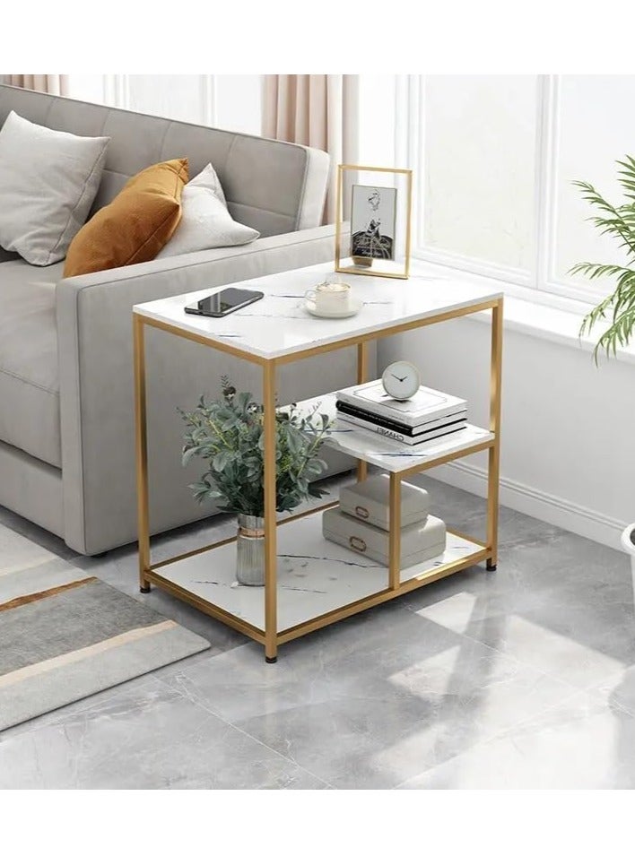 DubaiGallery طاولة قهوة جانبية معدنية مستديرة طاولة نهاية مكتب نوردك من الرخام والزجاج لطاولات المنزل الفاخرة في غرفة المعيشة - Image 2