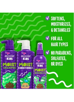 Aussie Aussie Kids Hair Care Bundle Set Including: Shampoo (16 Fl Oz), Conditioner (16 Fl Oz) & Detangler Spray (8 Fl Oz), Paraben- Freem Sulfate-Free, Dye-Free, Cruelty-Free, Tangle-Free Styling  - Image 4