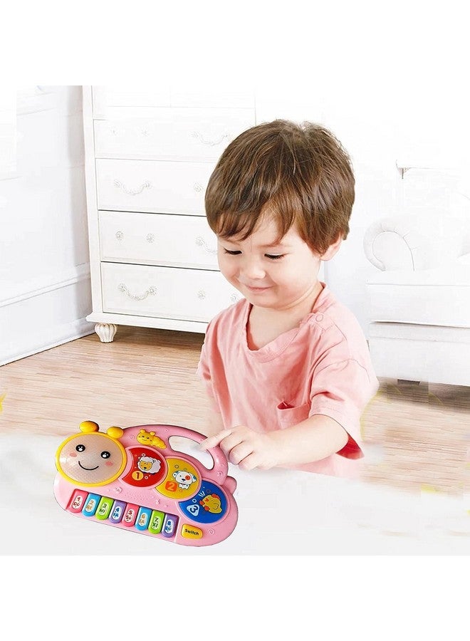 Goyal's Goyal's Happy Caterpillar Piano Musical Toys for Babies and Kids with 8 Keys, Drum Pads and Music Switch Button(Multicolor)  - Image 2
