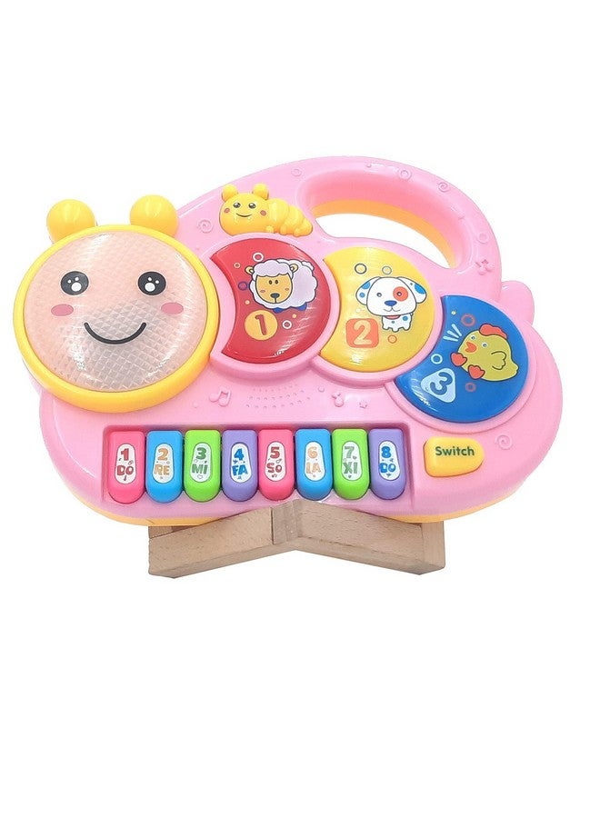 Goyal's Goyal's Happy Caterpillar Piano Musical Toys for Babies and Kids with 8 Keys, Drum Pads and Music Switch Button(Multicolor)  - Image 5