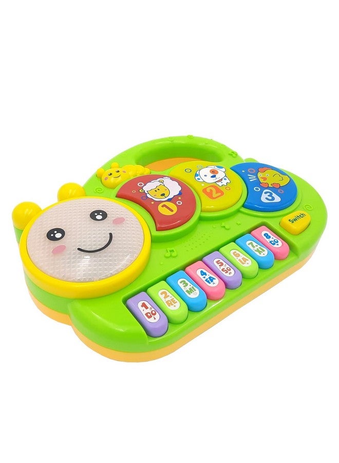Goyal's Goyal's Happy Caterpillar Piano Musical Toys for Babies and Kids with 8 Keys, Drum Pads and Music Switch Button(Multicolor)  - Image 1