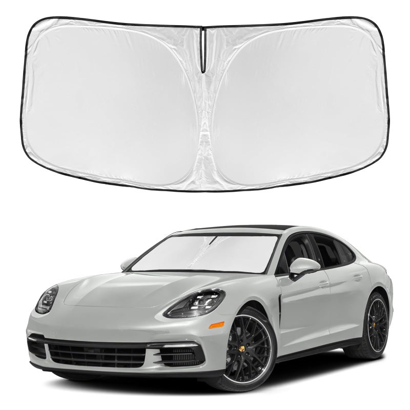 for Porsche Panamera 20172025 Windshield Sun Shade  4 Layers Car Sunshades for Front Windows Shade Cover Custom Fit Panamera Sun Visor 240T Retractable Shade Blocks UV Rays Car Accessories