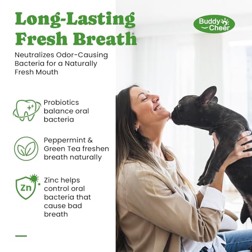 BuddyCheer Dog Teeth Cleaning Powder, Dog Dental Powder and Cats Breath Freshener, Plaque Off Pet Tooth Cleaning lab co, Bad Breath & Tartar Remover for Dogs, Dog Teeth Cleaning with Enzymes- 60-Day Supply -Mint - Image 5