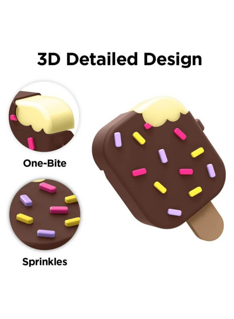 AirPods 1/2 Full Cover Ice Cream Case-Brown - Image 5