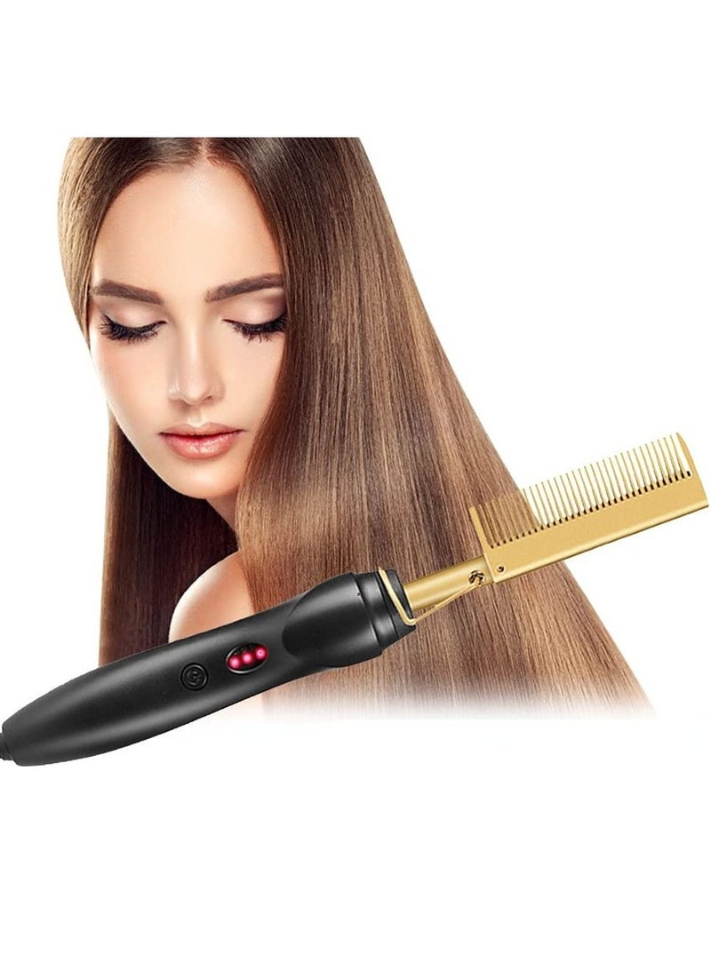 DubaiGallery مكواة شعر مسطحة فرشاة فرد الشعر مشط تسخين ساخن مكواة تجعيد الشعر مكواة تجعيد الشعر مشط - Image 3