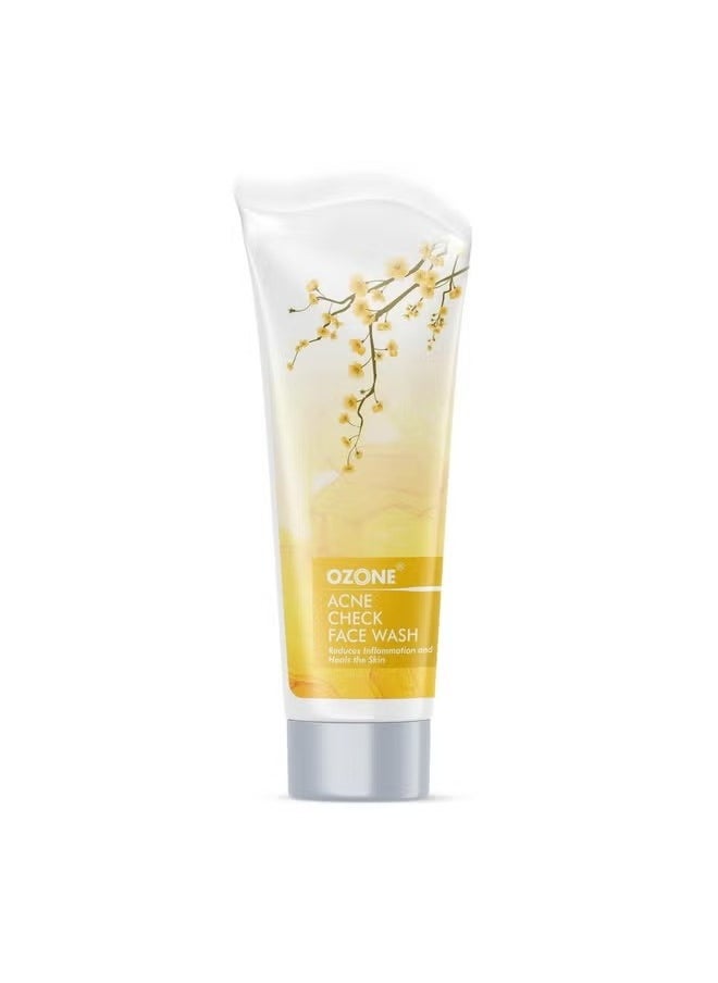 Ozone - Acne Check Face Wash | Enriched With Aloe Vera, Lemon & Turmeric | For Oily Skin, Pimples, Acne Prone, Flawless & Glowing Skin | For Men & Women | 100Gm - Image 1