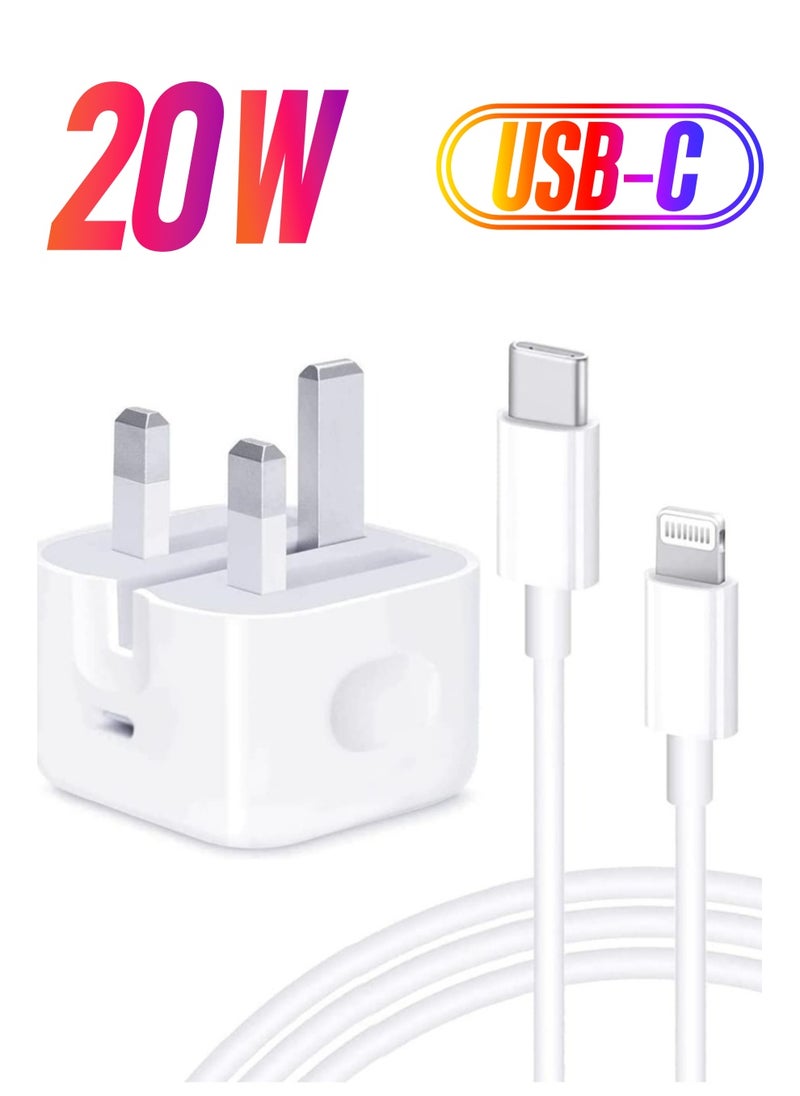 ELTRAZONE - iPhone 20W Charger 【Apple MFi Certified】 USB C Plug Fast Charge and USB C to Lightning Cable 2M PD Power Adapter Compatible with iPhone 13 Pro Max 13 12 SE2020 11 XR XS Max X 8 Plus iPad Pro Air Mini - Image 1