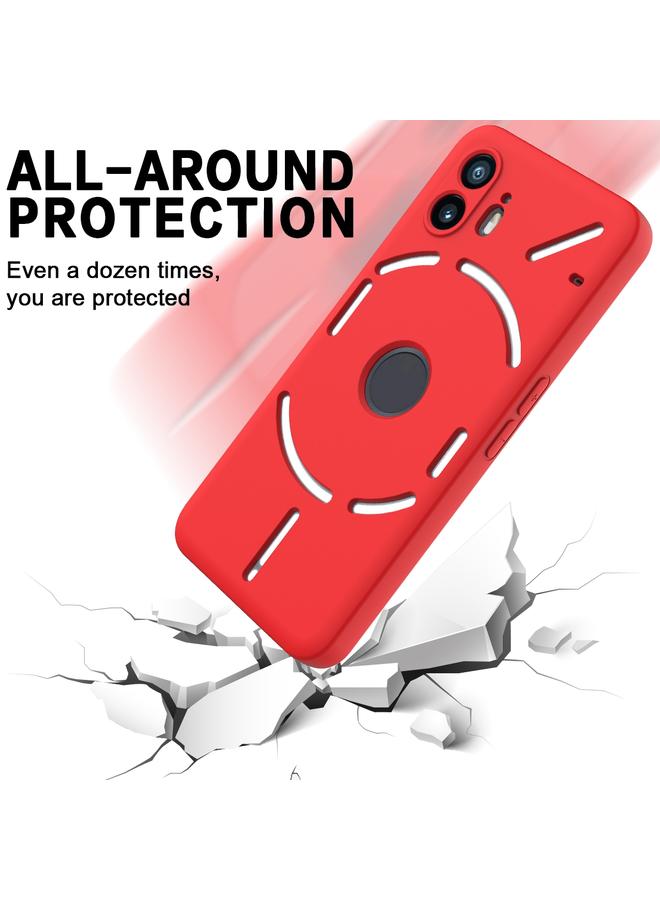 S-TOP Case For Nothing Phone 2 Pure Color Liquid Silicone Shockproof Phone Case - Image 4