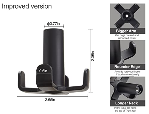AODITECK Model 3 Trunk Hook Aluminum Trunk Grocery Bag Hook for 2016-2025 Tesla Model 3 Metal Tote Grocery Bag Holder, Interior Accessories, Black - Image 3
